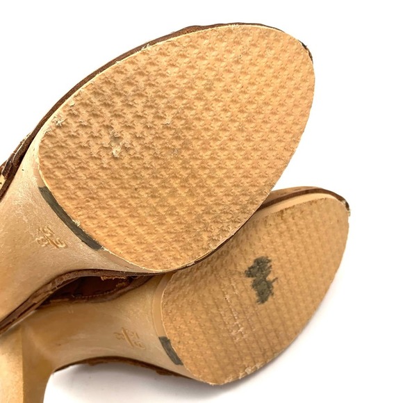 1960's Italian crafted nubuck leather heeled clogs - Picture 12 of 13